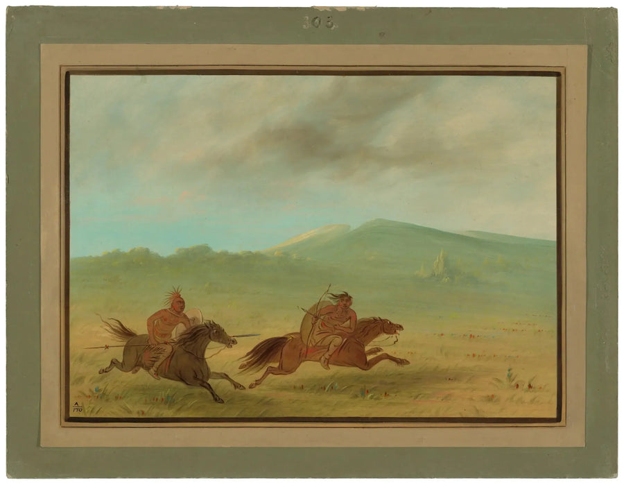En osageindian som jagar en camanche - George Catlin
