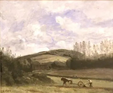 En jordbrukare på landsbygden, omkring Étretat - Jean-Baptiste Camille Corot