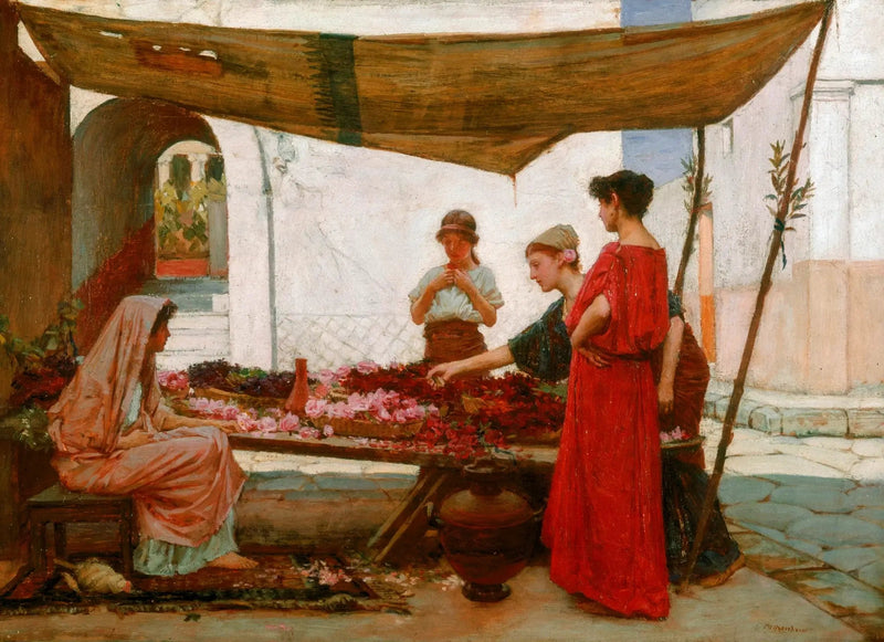 En grekisk blomstermarknad - John William Waterhouse