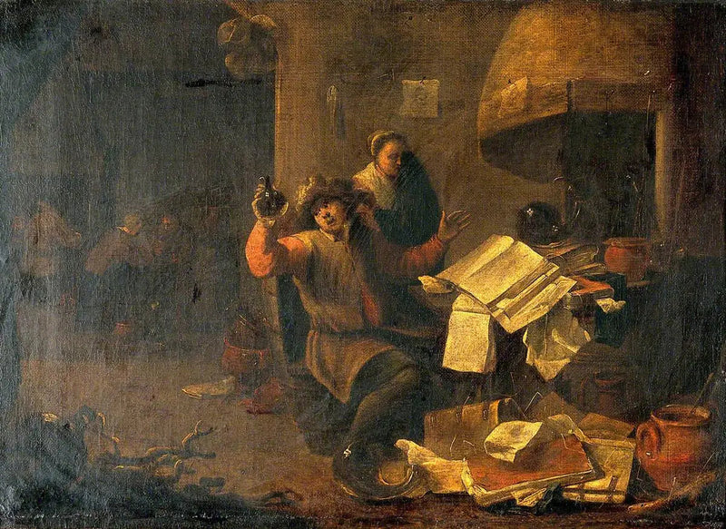 En medicin-alkemist som undersöker en urinflaska - David Teniers den yngre