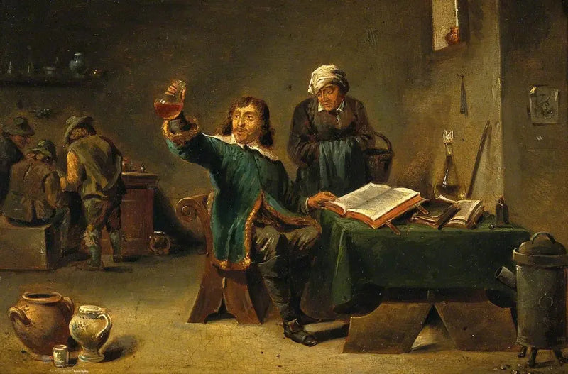 En läkare som undersöker en urinflaska - David Teniers den yngre