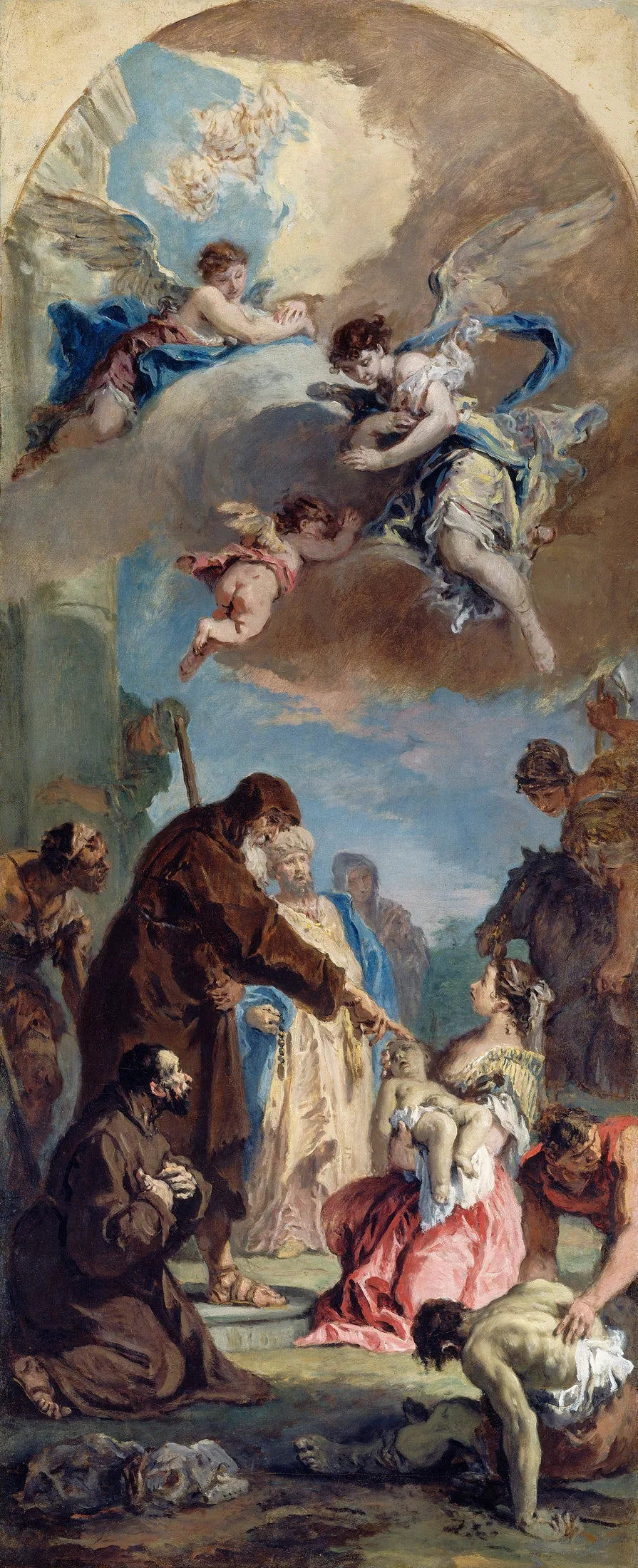 Ett mirakel av helige Franciskus av Paola - Sebastiano Ricci