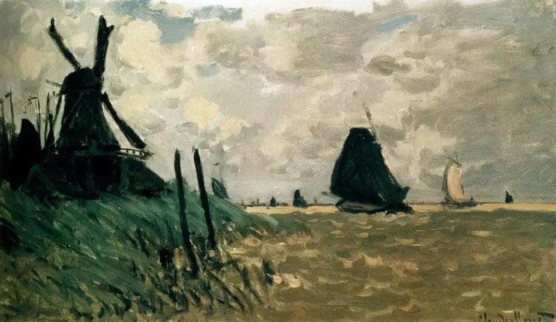 En väderkvarn nära Zaandam - Claude Monet