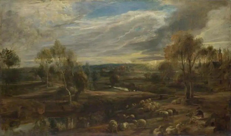 En landskap med en herde och hans flock - Peter Paul Rubens