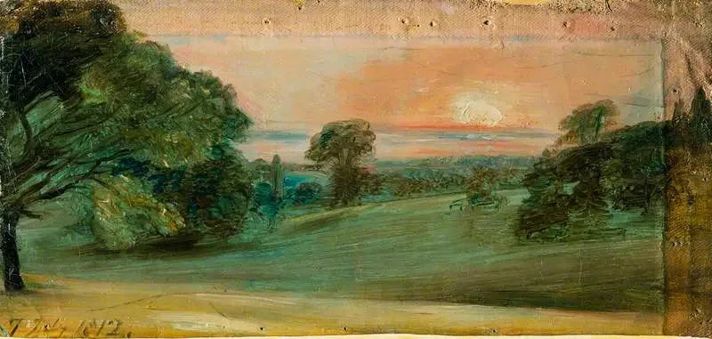 En landskapsbild nära East Bergholt, kvällen - John Constable