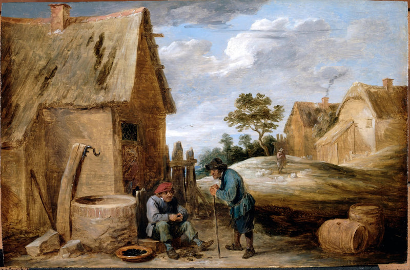 En bonde som äter musslor - David Teniers den yngre