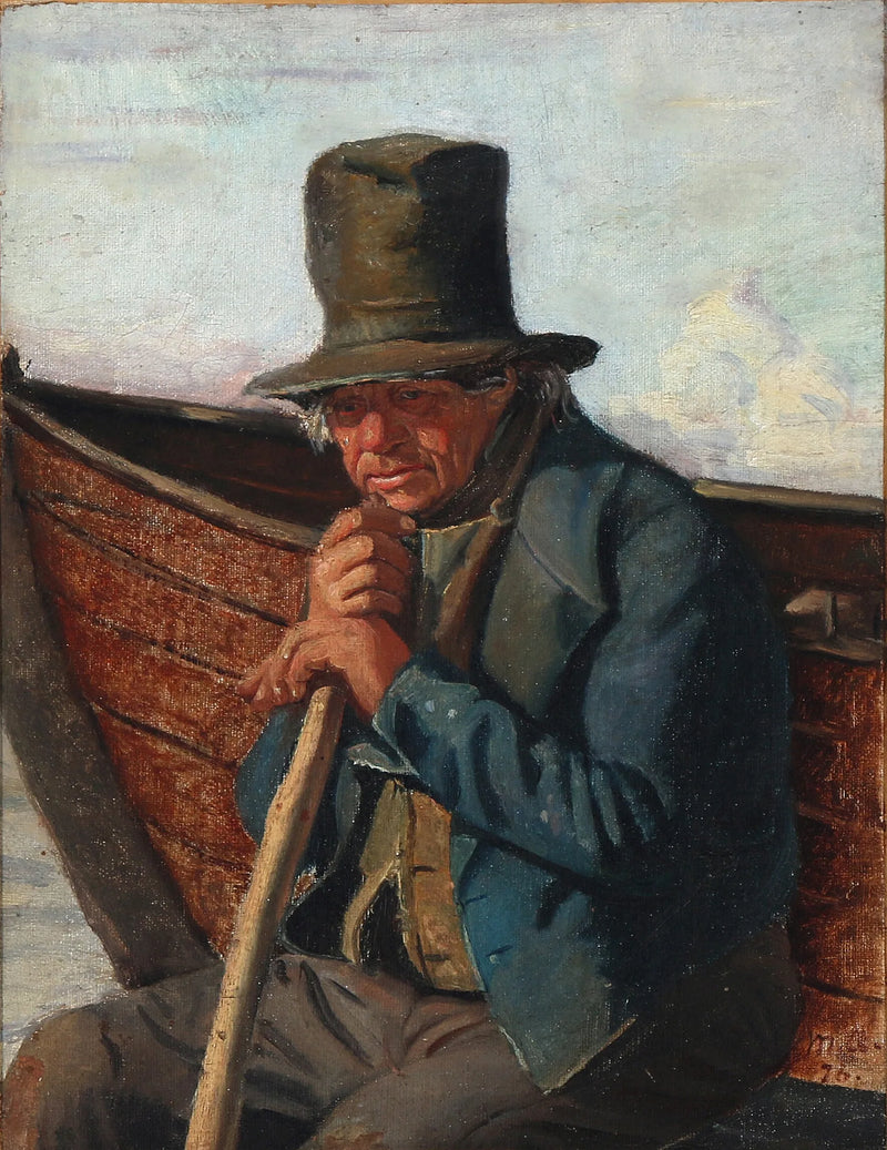 En fiskare från Skagen på sin båt - Michael Peter Ancher