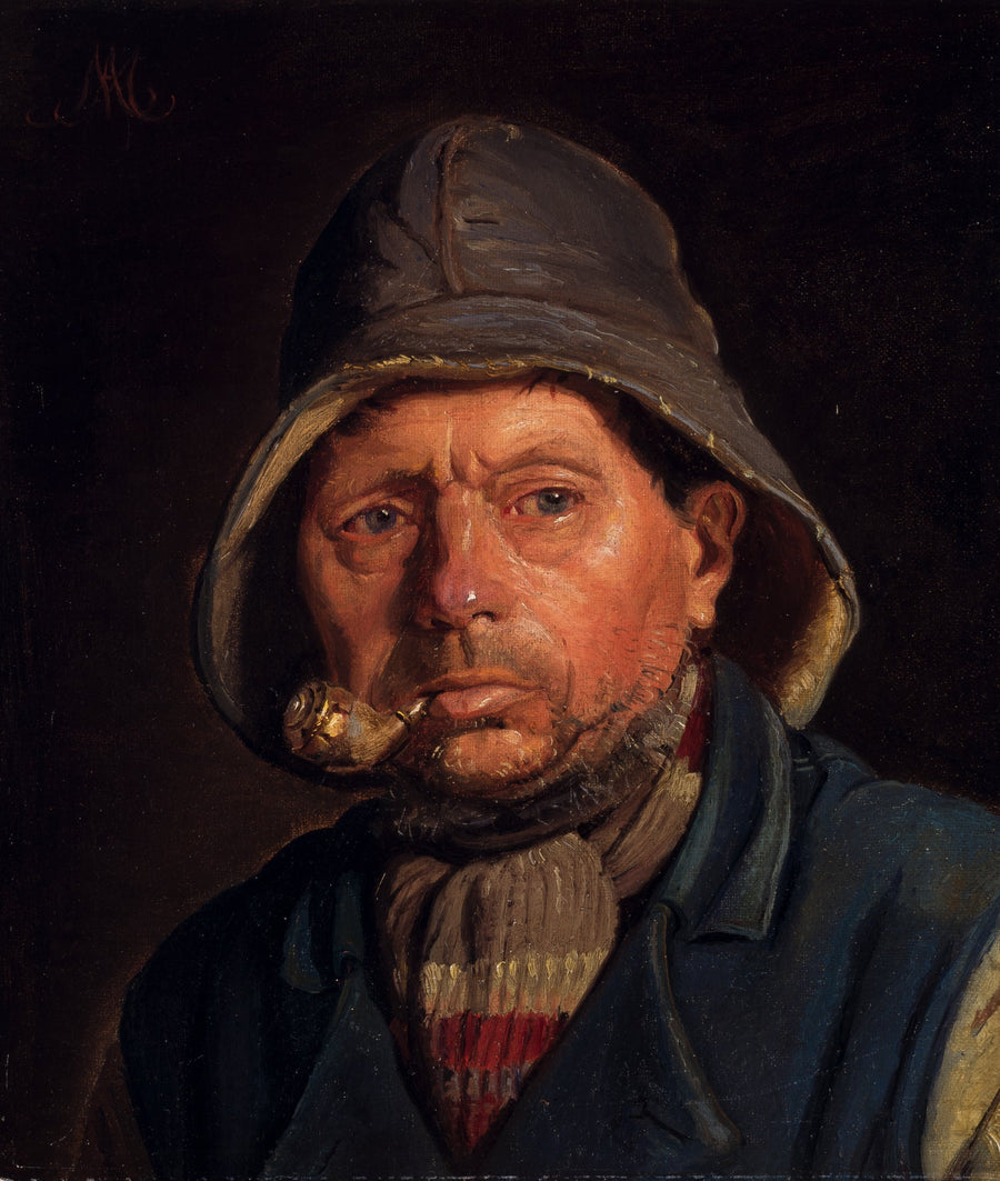 En fiskare röker sin pipa. - Michael Peter Ancher