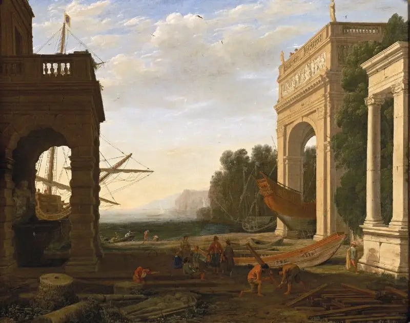 En medelhavshamn med fartyg - Claude Lorrain