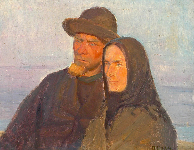 Ett porträtt av Ole Markstrøm och hans fru. - Anna Ancher