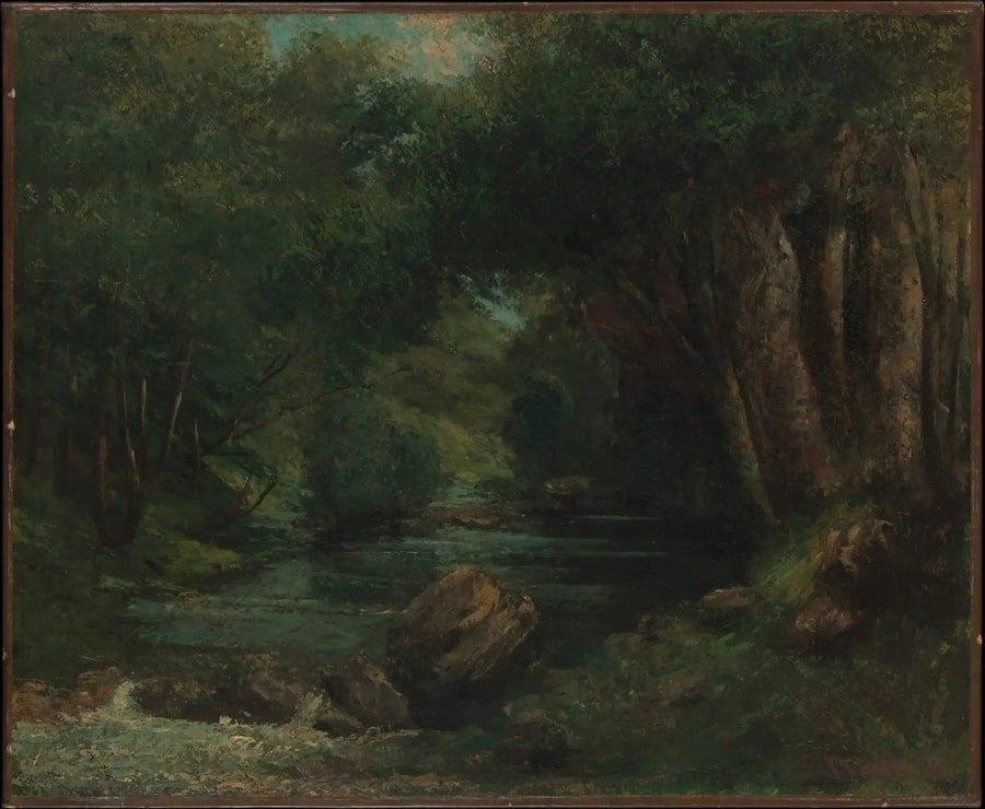 En bäck i skogen - Gustave Courbet