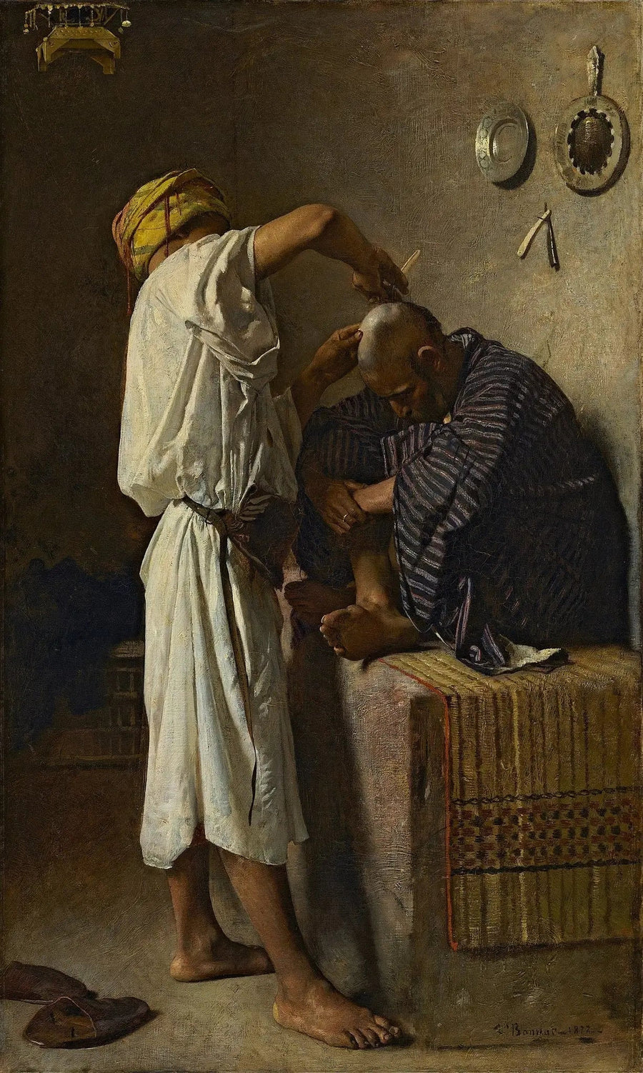 En oriental frisörsalong - Léon Bonnat