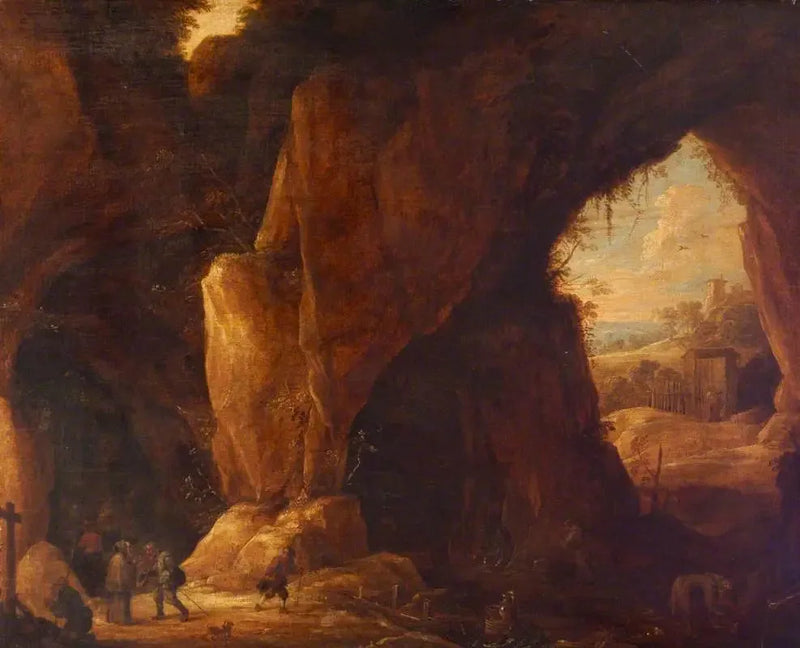 Ett helgedom i en grotta - David Teniers den yngre