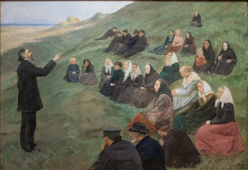 En predikan på fältet - Anna Ancher