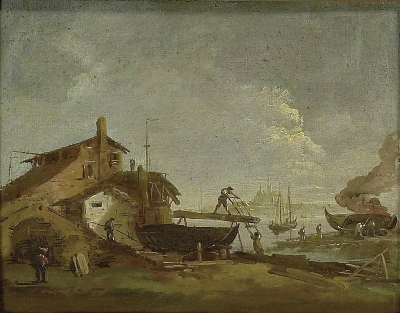 En Squero eller venetiansk varv - Francesco Guardi