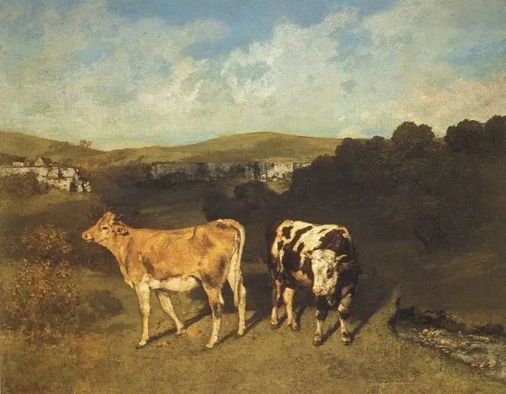 En tjur och en kviga - Gustave Courbet