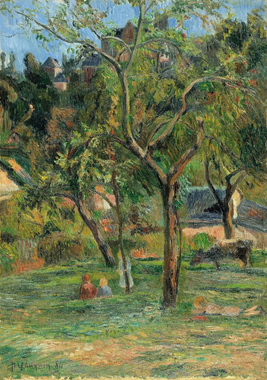 En fruktträdgård under Bihorels kyrka - Paul Gauguin