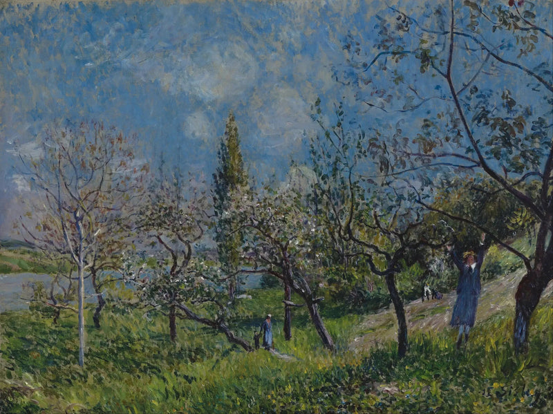 En fruktträdgård på våren, Av - Alfred Sisley