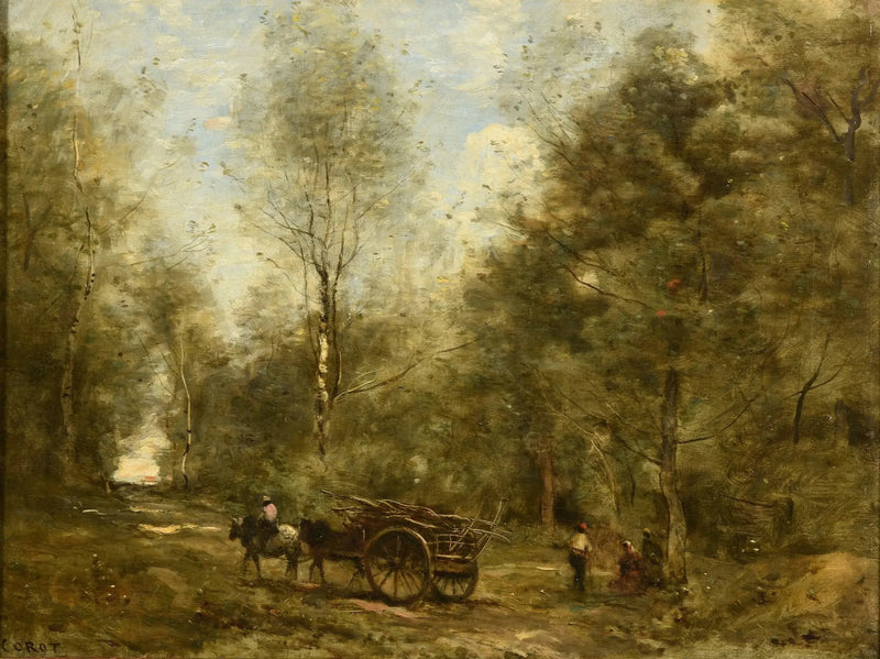 En allé i skogen i Wagnonville - Jean-Baptiste Camille Corot