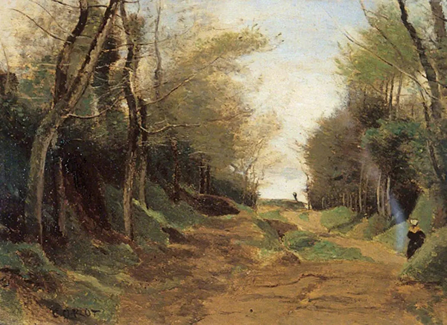En allé av nordfransk skog. Höst - Jean-Baptiste Camille Corot
