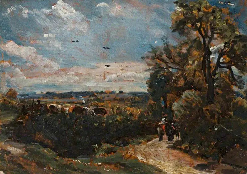 En vagn på en gränd i Flatford - John Constable