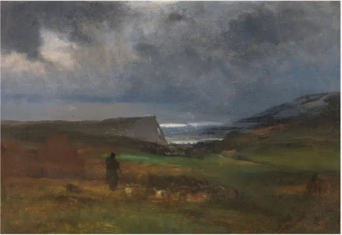 En kust, kvällen - George Inness