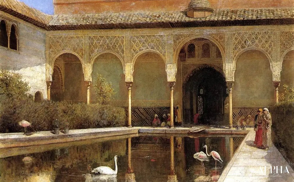 Une cour à l'Alhambra au temps des Maures - Edwin Lord Weeks - Reproductions de tableaux et peintures haut de gamme