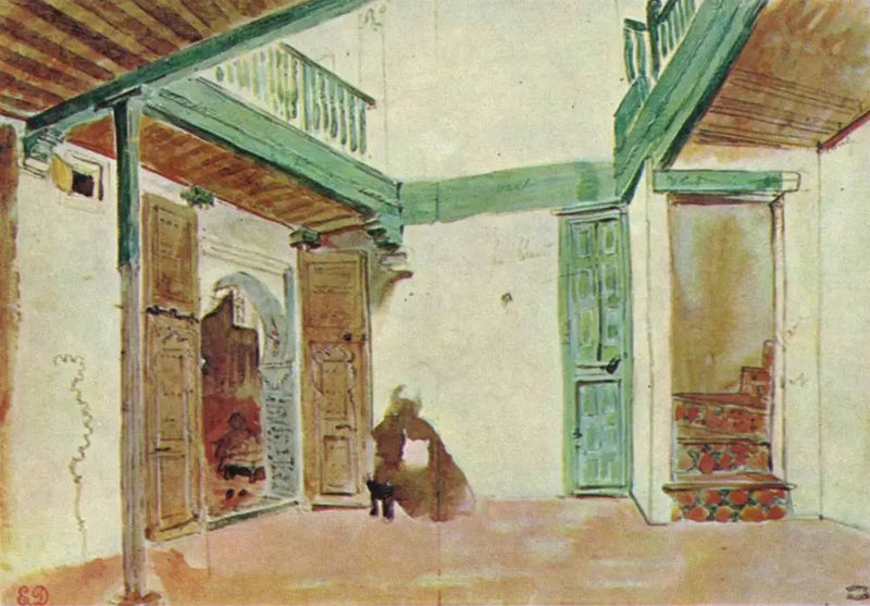 En gård i Tanger - Eugène Delacroix