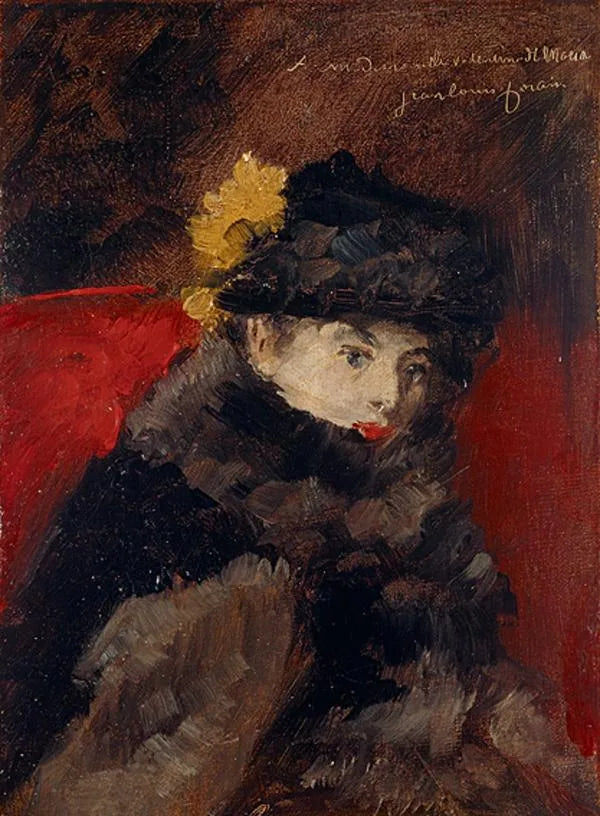 En dam i pälsrock - Jean-Louis Forain
