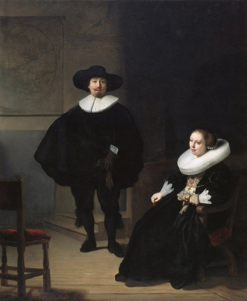 En dam och en gentleman i svart - Rembrandt