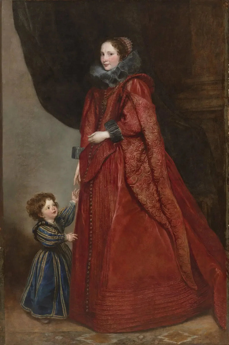 En genuesisk dam med sitt barn - Antoine van Dyck