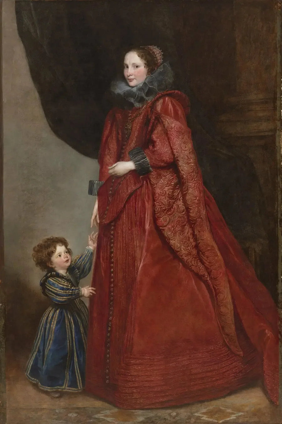 En genuesisk dam med sitt barn - Antoine van Dyck