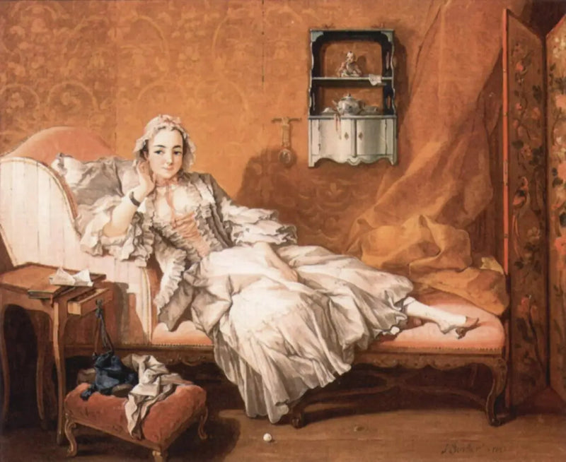 En dam på sin vilostol - François Boucher