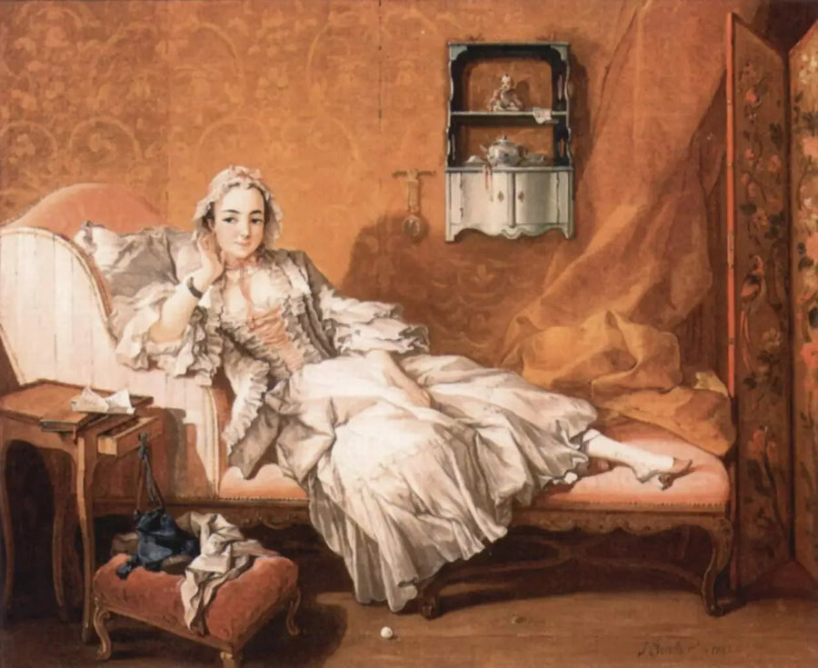 En dam på sin vilostol - François Boucher