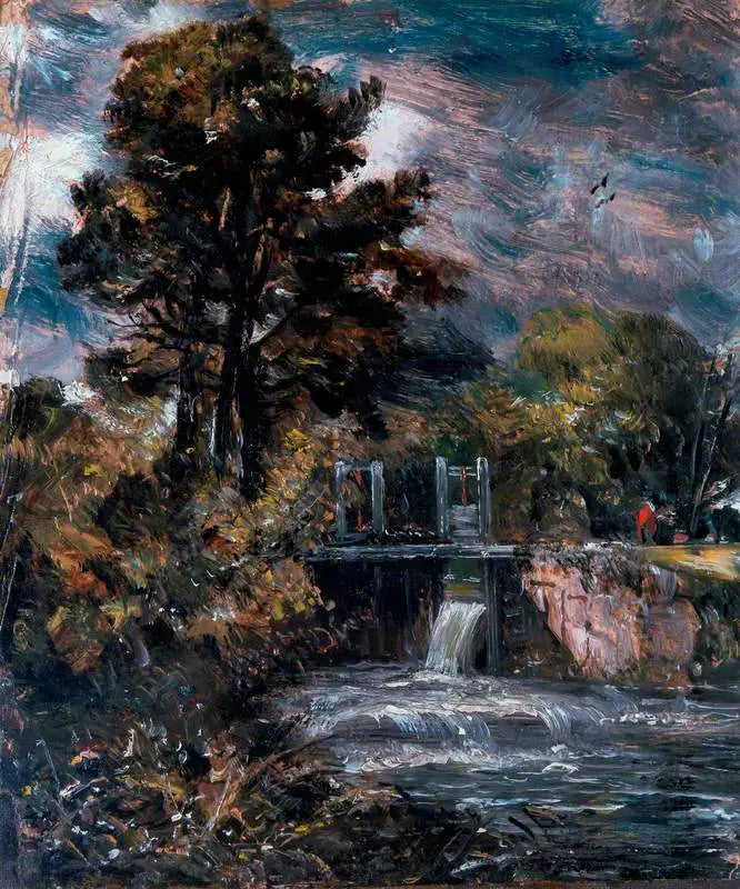 En sluss (kanske på Stour) - John Constable