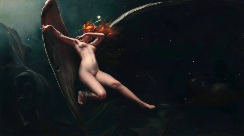 En älva under en stjärnklar himmel - Luis Ricardo Falero