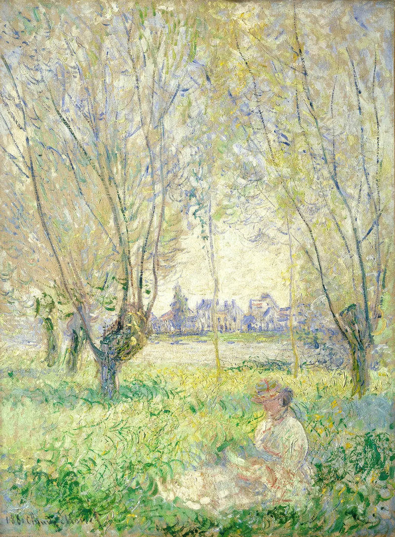 En kvinna sittande under pilträden - Claude Monet