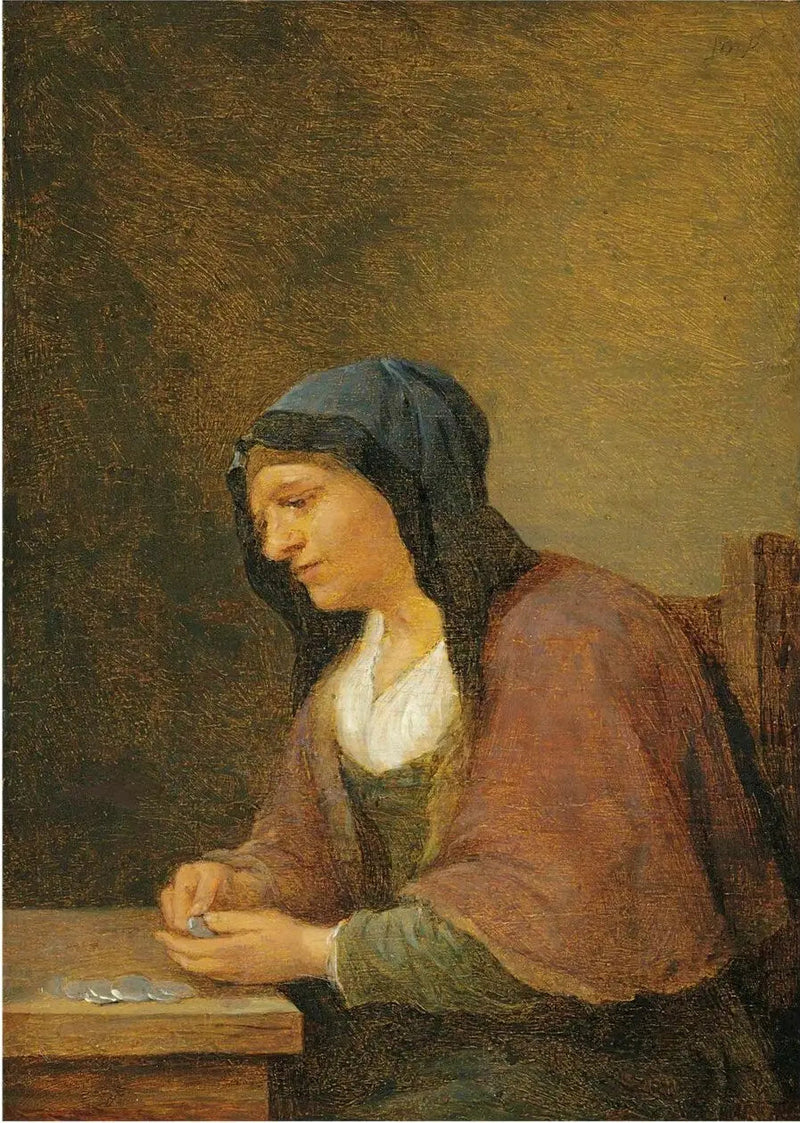 En kvinna som räknar pengar - David Teniers den yngre