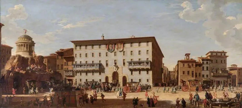 En fest på Piazza di Spagna, Rom, 1727 - Giovanni Paolo Panini