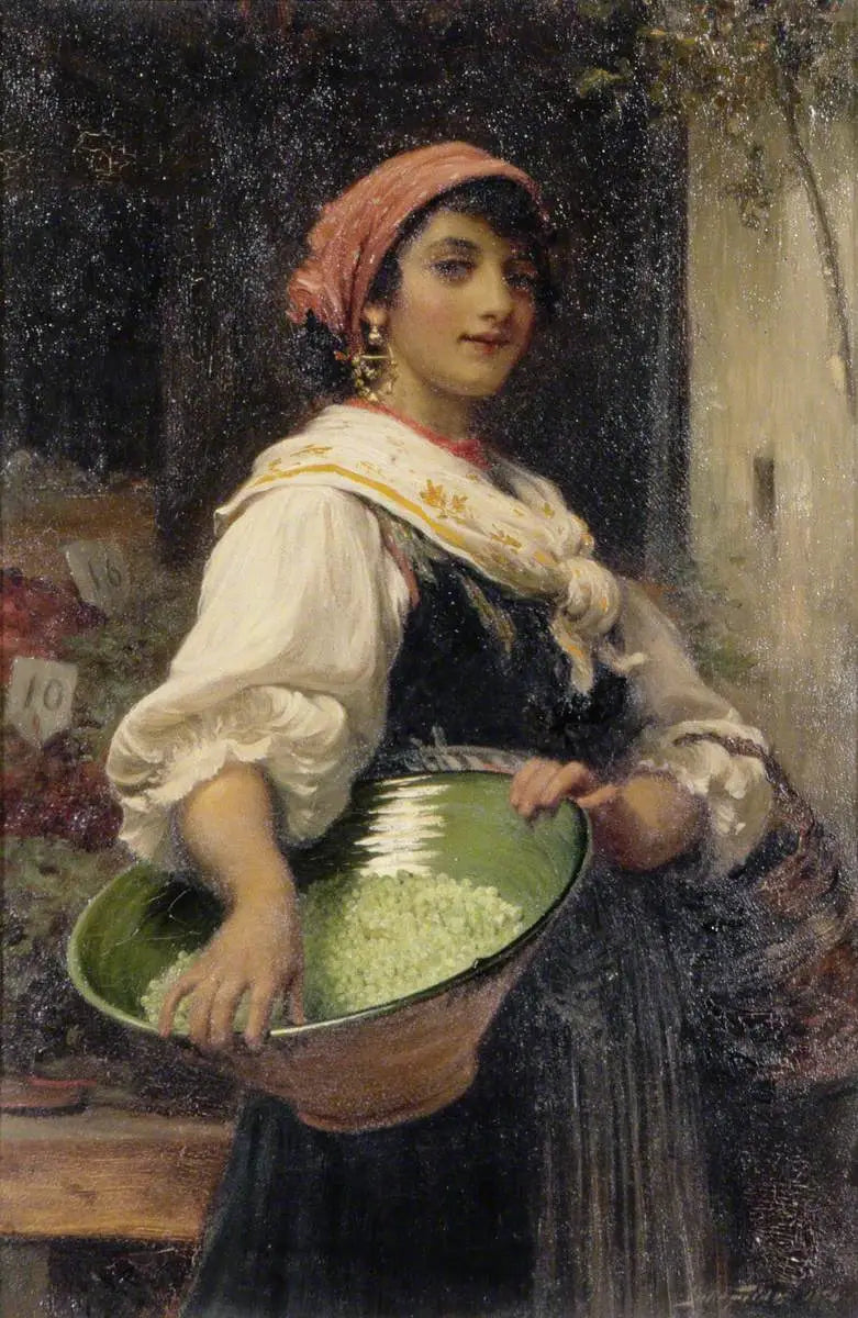 En flicka från den venetianska marknaden - Luke Fildes