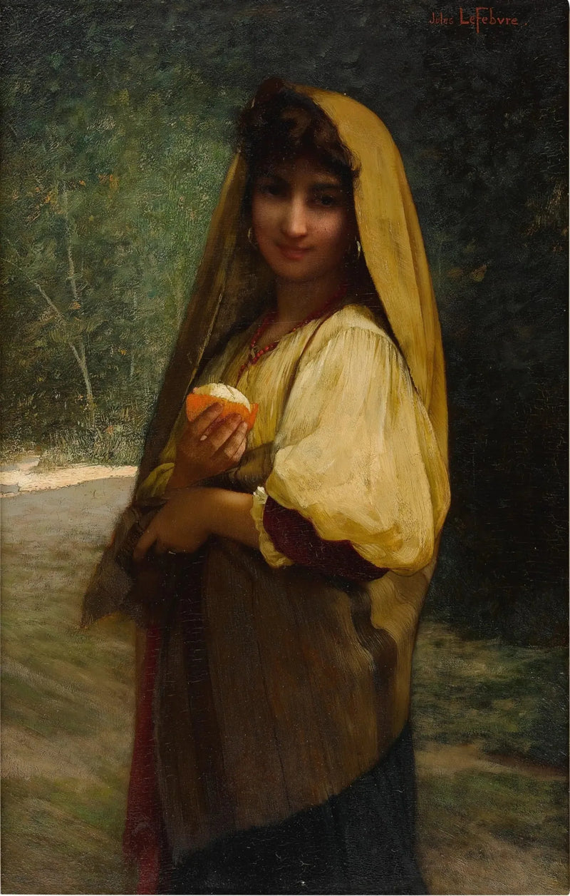 En italiensk flicka med en apelsin - Jules Lefebvre