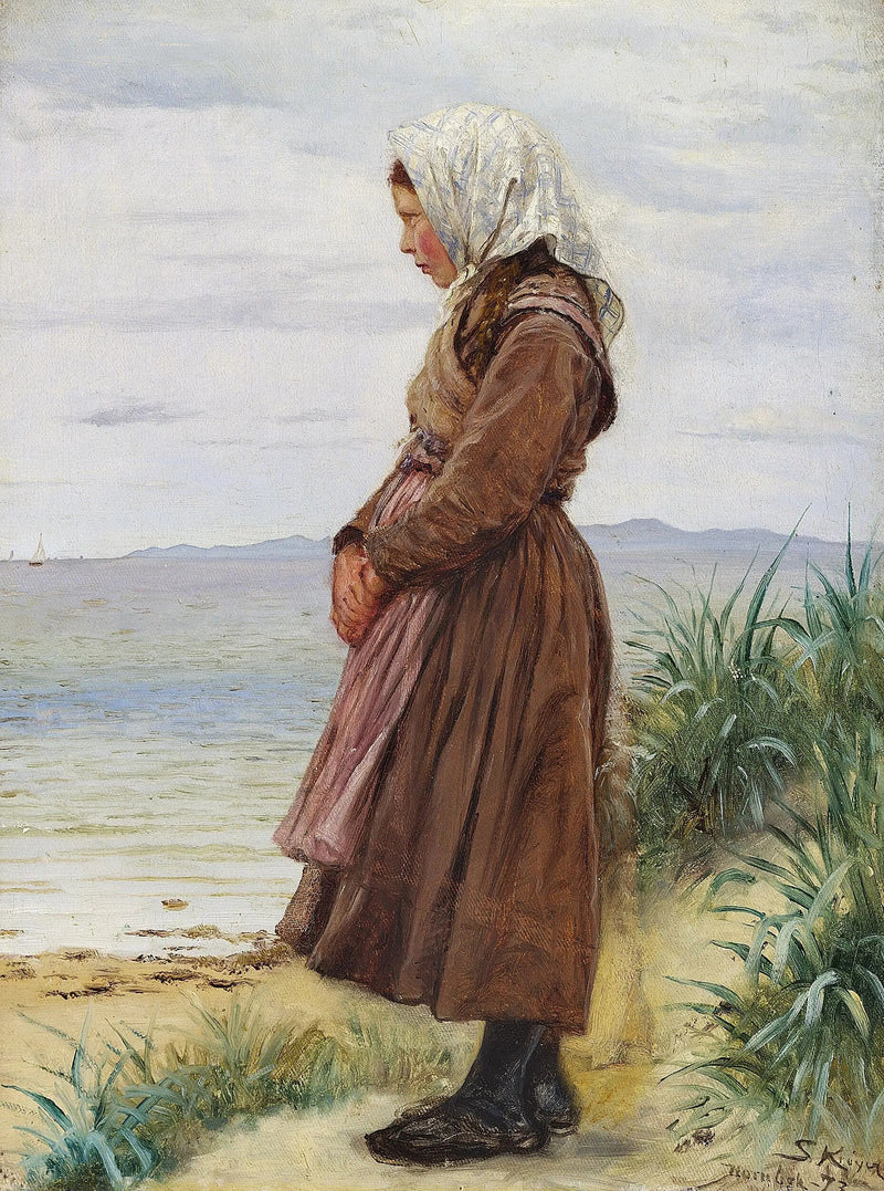 En flicka på stranden. Hornbæk. - Peder Severin Krøyer