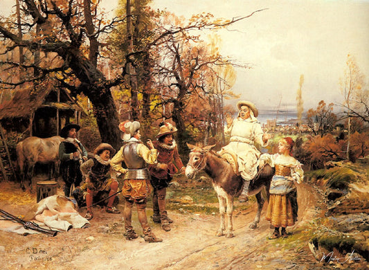 Une halte en chemin - Cesare-Auguste Detti Reproductions de tableaux à la peinture à l’huile