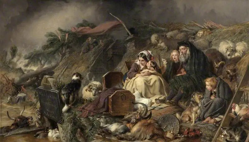 En översvämning i höglandet - Edwin Henry Landseer