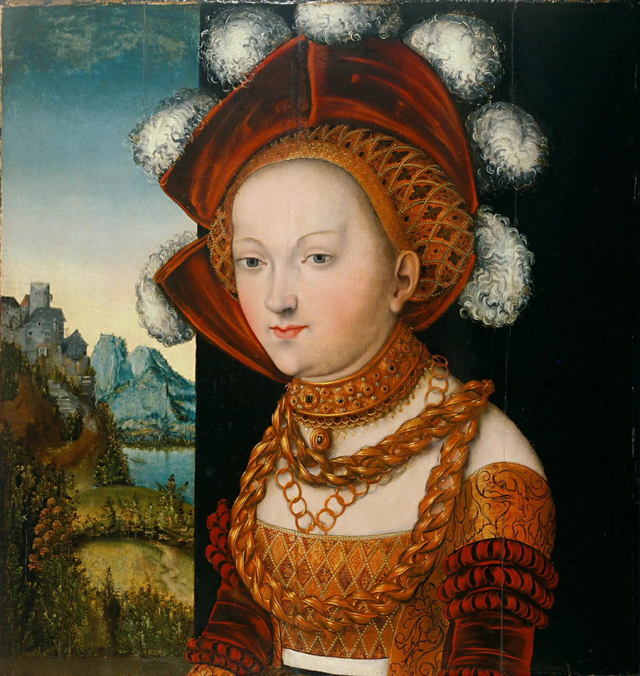 En välklädd ung kvinna / Porträtt av en ung kvinna - Lucas Cranach den äldre