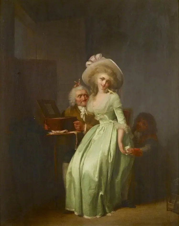 En ung kvinna som hånar en gammal beundrare - Louis-Léopold Boilly