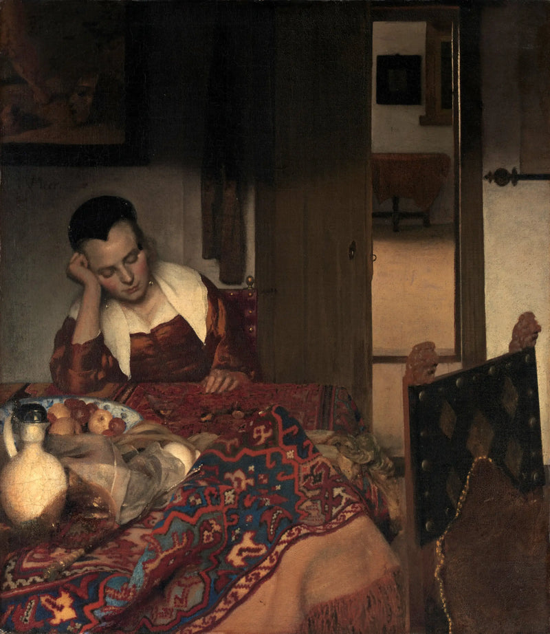 En ung flicka som sover - Johannes Vermeer