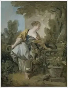 En ung flicka i en park - François Boucher