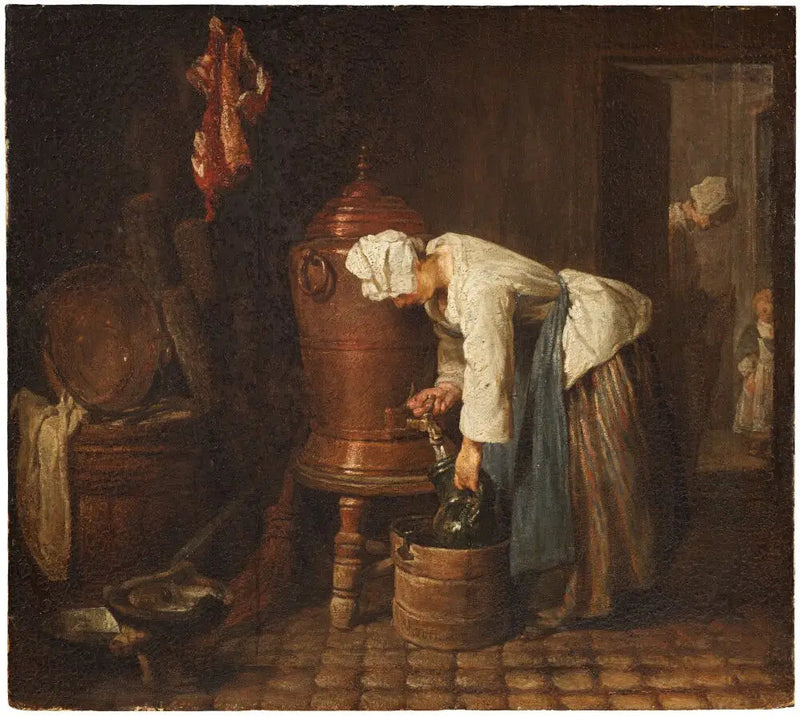 En ung flicka som hämtar vatten vid en fontän - Jean Siméon Chardin