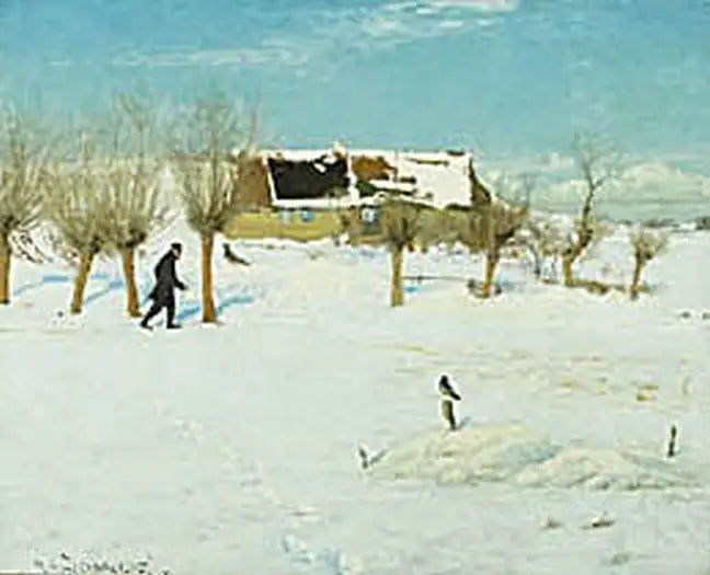 En vinterdag på landet. - H. A. Brendekilde